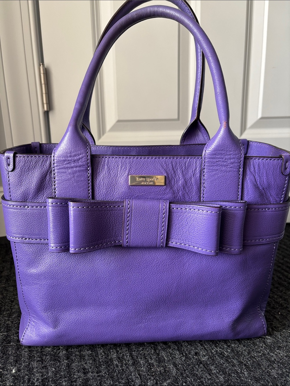 kate spade Purple Leather Bow-Front Tote
